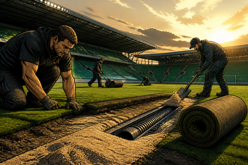 La pelouse de Geoffroy-Guichard fait l’objet d’une reprise technique